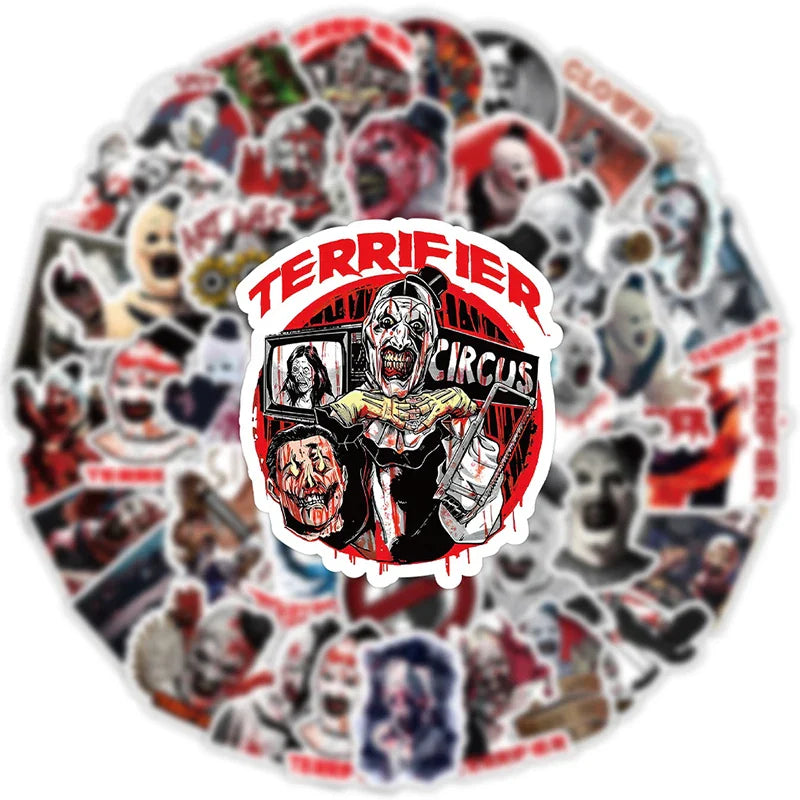 53PCS Terrifier Costumed Clown Sticker Pack (Online Order Only)