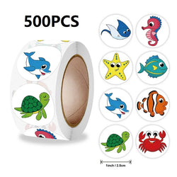 100-500PCS New Kids Stickers Korean Stationery Rolling Cartoon Animal Stickers Roll Small Packaging Stickers Photocard Decor (ONLINE ORDER ONLY)