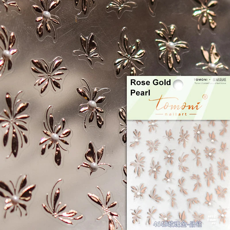 Dreamy Chic Butterfly Flower Bowknot Square Rhinestone Crystal 5D Self Adhesive Nail Art Stickers Fantasy Shiny Manicure Decals (ONLINE ORDER ONLY)