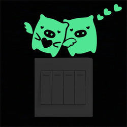 Stars Sticker Cat Sticker Glow in the Dark Luminous Decoration Cartoon Moon Fairy Kid Room Fluorescent Switch Sticker Home Decor (Online Order Only)