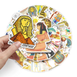 10/30/50PCS Cool Art Ancient Egypt Pharaoh Pyramid Cartoon Stickers Skateboard Laptop Phone Bike Car Waterproof Sticker Kid Toy (ONLINE ORDER ONLY)