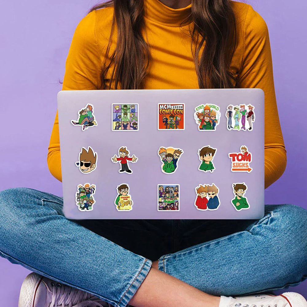 52pcs Eddsworld Cartoon Cute Stickers Vinyl Waterproof Decals For Laptop Luggage Skateboard DIY Kids Toys Sticker (Online Order Only)