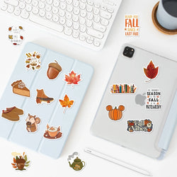 50pcs Dream Fall Maple Leaves Autumn Sticker Travel Suitcase Phone Laptop Luggage Classic Stickers Home Decor Diy Kids Girl Toys (ONLINE ORDER ONLY)
