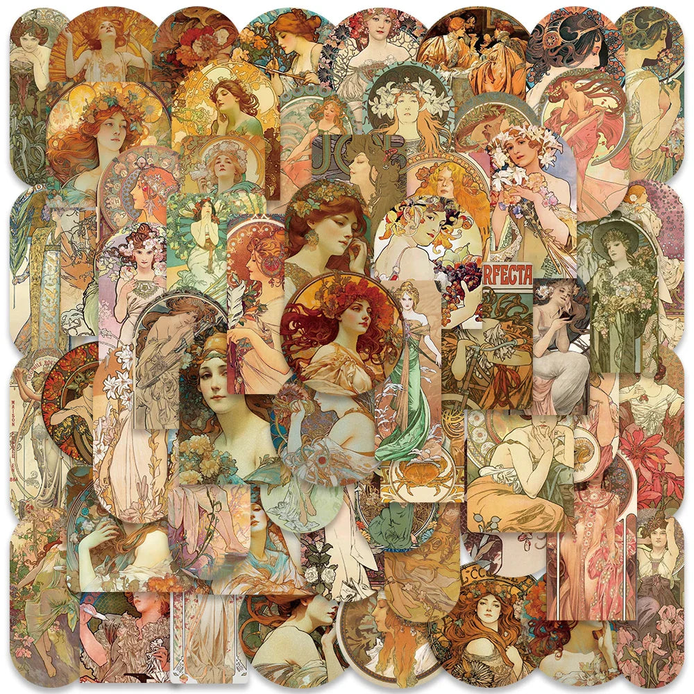 Vintage Medieval Art Stickers - 60/114PCS for Laptop, Bike, Luggage, Notebook, Kid Decals (ONLINE ORDER ONLY)
