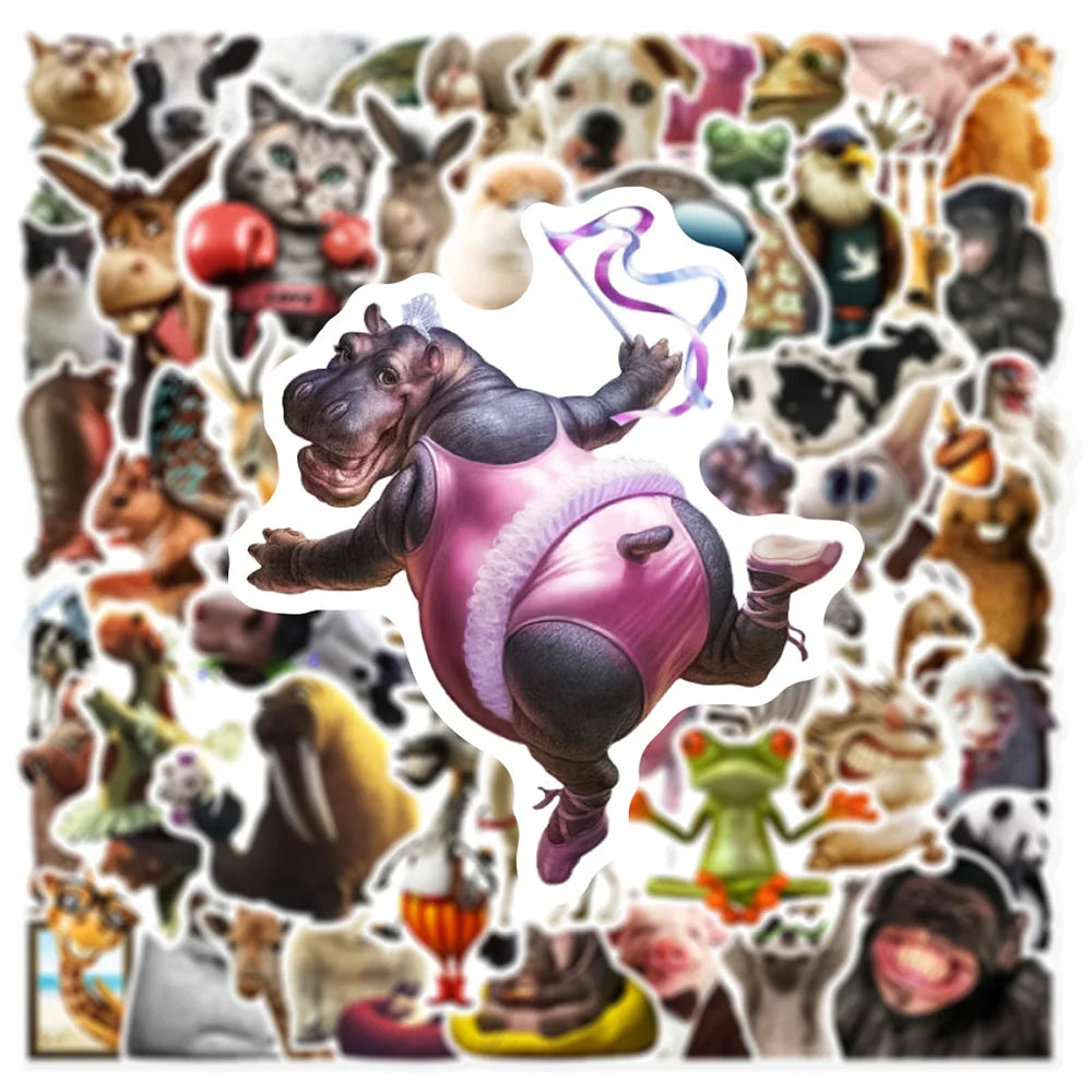 Animal Cartoon Stickers for Phone Laptop Luggage Skateboard Kids Gift (ONLINE ORDER ONLY)