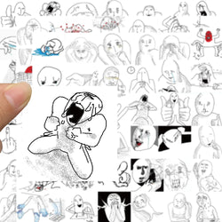 Emotional Breakdown Spoof Avatar Stickers for Phone Laptop Luggage Skateboard - Fun Cartoon Decals for Kids (ONLINE ORDER ONLY)