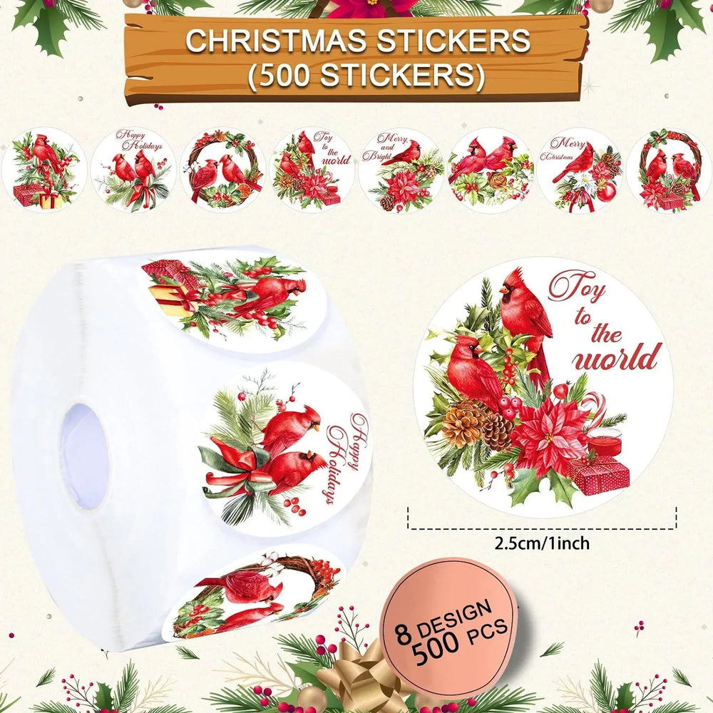 100-500Pcs Christmas Stickers Xmas Labels Stickers Decor Merry Christmas Decorations For Home New Year Gift Stationery stickers (Online Order Only)