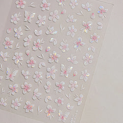 Embossed Flower Pink Butterfly Lucky Peach Blossom Chic Spring Petal 5D Soft Relief Adhesive Nail Art Stickers Manicure Decals (Online Order Only)