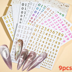 8pcs Gothic Alphabet Design Nail Art Stickers Retro English Letter Nail Art Stickers 3D Self-Adhesive Designs Nail Art Supplies* (Online Order Only)