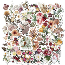 Vintage Plant Flower Stickers Decals for Laptop, Phone, Guitar, Fridge, Car, Stationery, Kids Toys - 10/20/40pcs (Online Order Only)