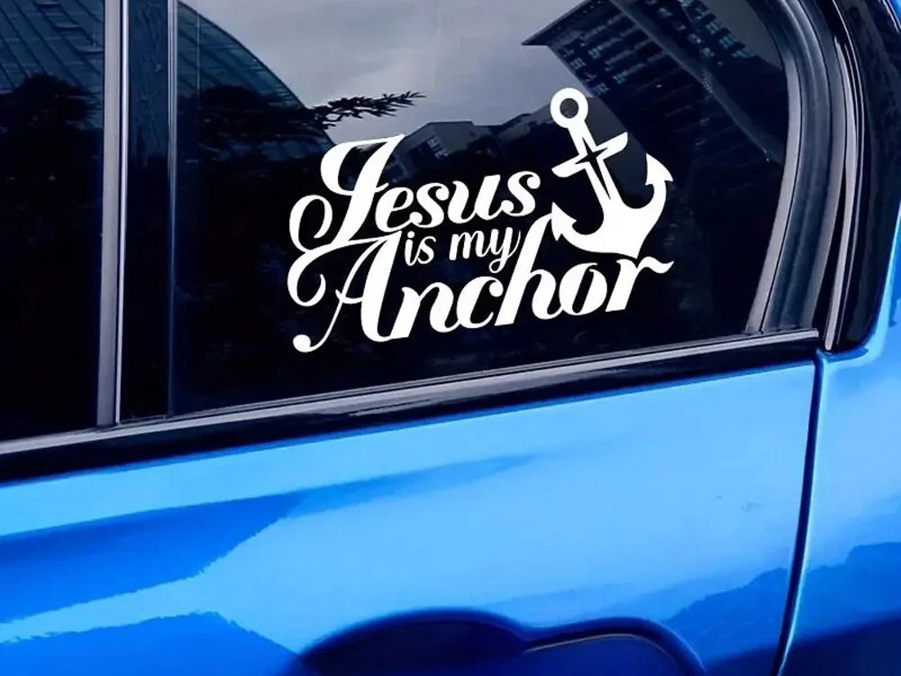 “Jesus is my Anchor” Stickers，Christian God Car Body Bumper Vinyl Decal Car Accessories，for Car Truck Motorcycle ,Self-adhesive (ONLINE ORDER ONLY)