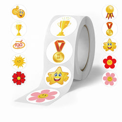 100-500pcs Little Red Flower Reward Stickers Tape Creative School Stationery Cute Kids Toy Stickers Gift decoration label (ONLINE ORDER ONLY)