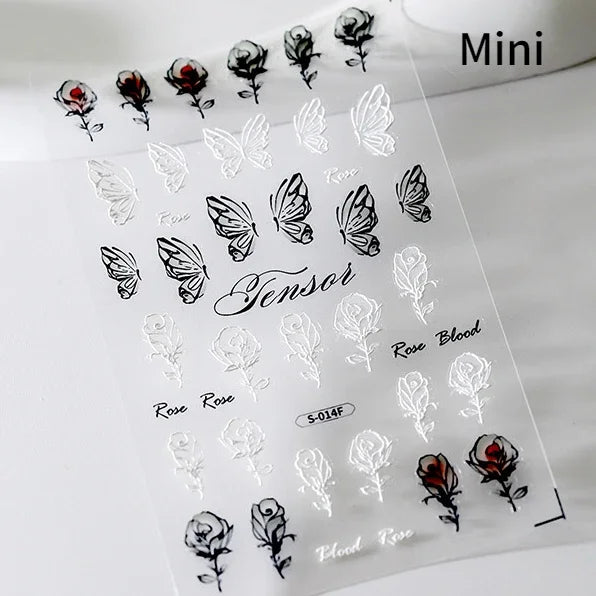 Delicate Tender Purple Butterfly Seal Pattern Insect Shiny Golden Stroke Nail Art Decoration Sticker Dressy Laser Manicure Decal (ONLINE ORDER ONLY)