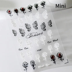 Delicate Tender Purple Butterfly Seal Pattern Insect Shiny Golden Stroke Nail Art Decoration Sticker Dressy Laser Manicure Decal (ONLINE ORDER ONLY)