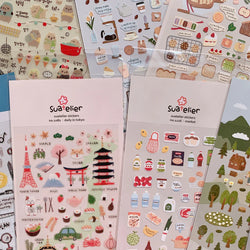 Suatelier Kawaii Stickers: Cute Food, Animals, Scrapbooking, DIY Journal Stationery (Online Order Only)