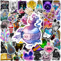 10/30/50pcs Cool Art Gothic Magic Apothecary Witch Crystal Stickers Skateboard Motorcycle Car Laptop Funny Sticker Decal Kid Toy (ONLINE ORDER ONLY)