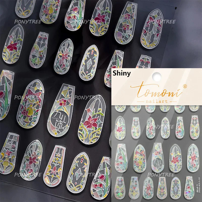 Baroque Figure Flower Totem Geometric Star Love Heart Hot Stamping Embossed Relief Self Adhesive Nail Art Sticker Manicure Decal (ONLINE ORDER ONLY)