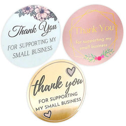 500pcs Thank You For Supporting My Small Business Floral Sticker Gift Packaging Seal Label Scrapbooking Stationery Sticker (ONLINE ORDER ONLY)
