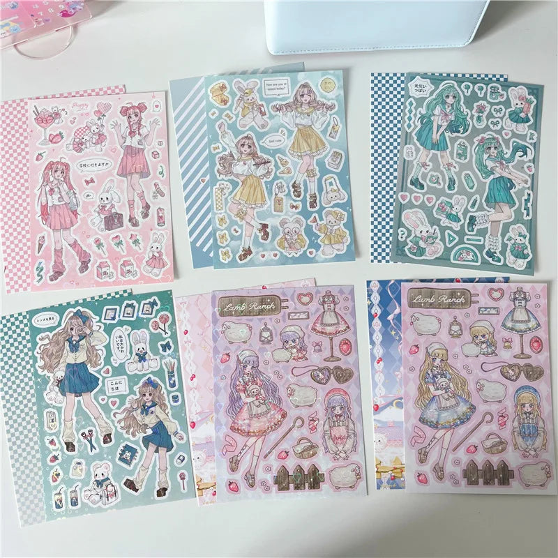 Sweet Cool Campus Girl Series Sticker Scrapbooking DIY Album Decoration Sticker Aesthetic Personalized Kawaii Stationery (ONLINE ORDER ONLY)