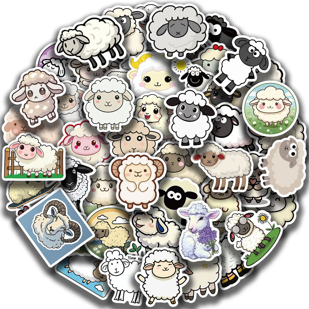 56pcs Cartoon Sheep Stickers For Journal Stationery Scrapbooking Supplies Lamb Goat Sticker Craft Scrapbooking Decals (ONLINE ORDER ONLY)