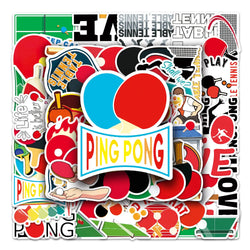 10/50PCS Table Tennis Cartoon Doodle Waterproof Sticker Decorative Luggage Laptop Helmet Skateboard Bike Motorcycle (ONLINE ORDER ONLY)