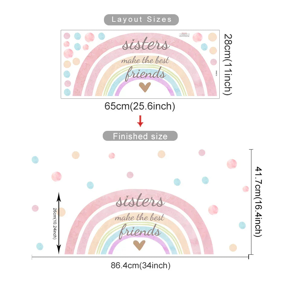 Rainbow Love Dot Wall Stickers - Creative Living Room Decoration (ONLINE ORDER ONLY)