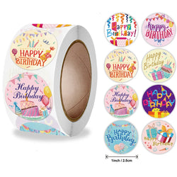 100-500pcs Cute Happy birthday Stickers for Gift Wrapping Decoration Envelope Sealing Label Kids toys Stationery Stickers 1inch (ONLINE ORDER ONLY)