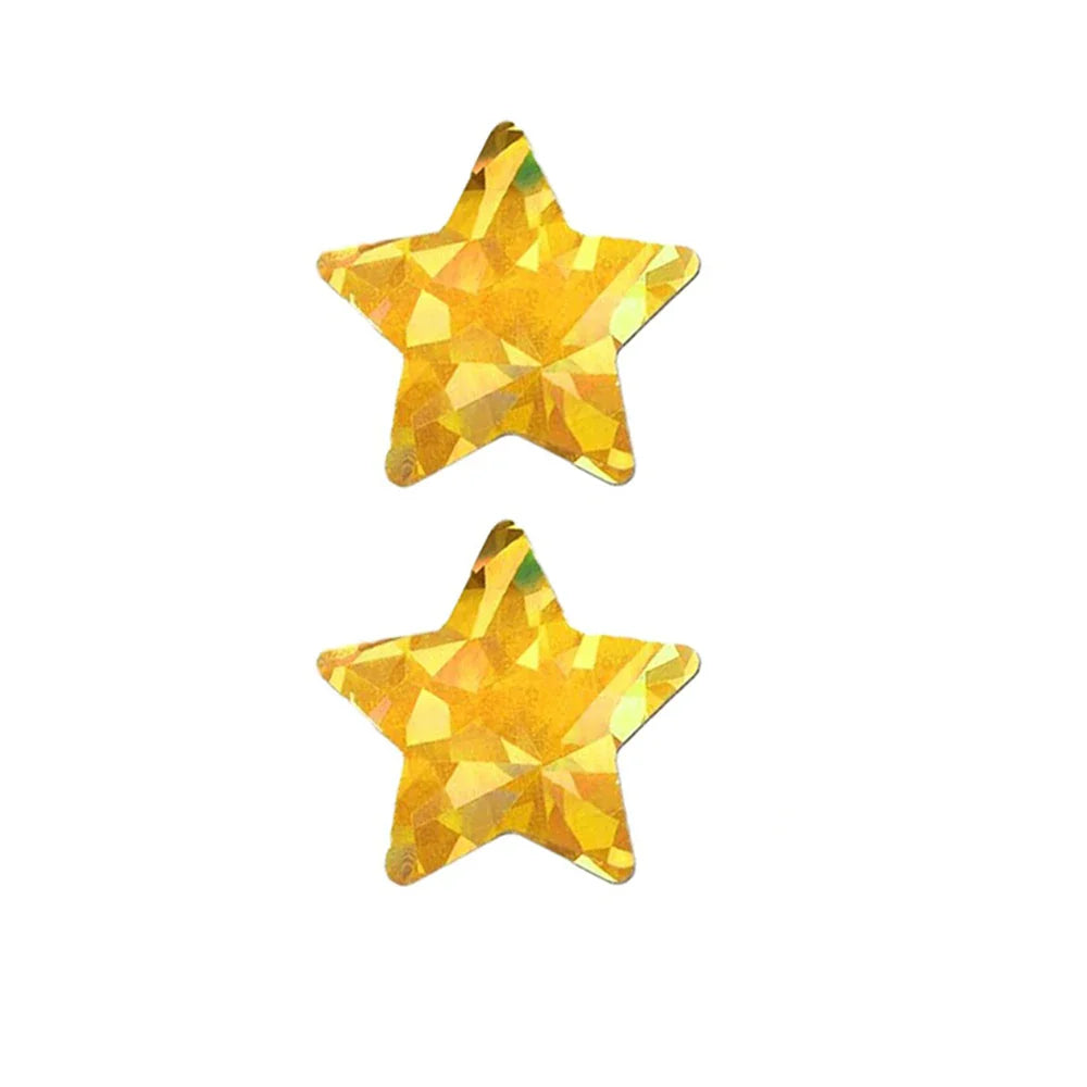 100-500pcs Holographic Golden Star Stickers For Kids Reward Foil Star Stickers Labels For Wall Crafts Classroom Supplies 1inch (ONLINE ORDER ONLY)