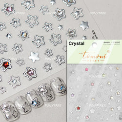 Silver Star Moon Clock Watch Cherry Love Heart Bowknot Gird Irregular Lines Dot Liquid Lava Nail Art Stickers Manicure Decals (ONLINE ORDER ONLY)