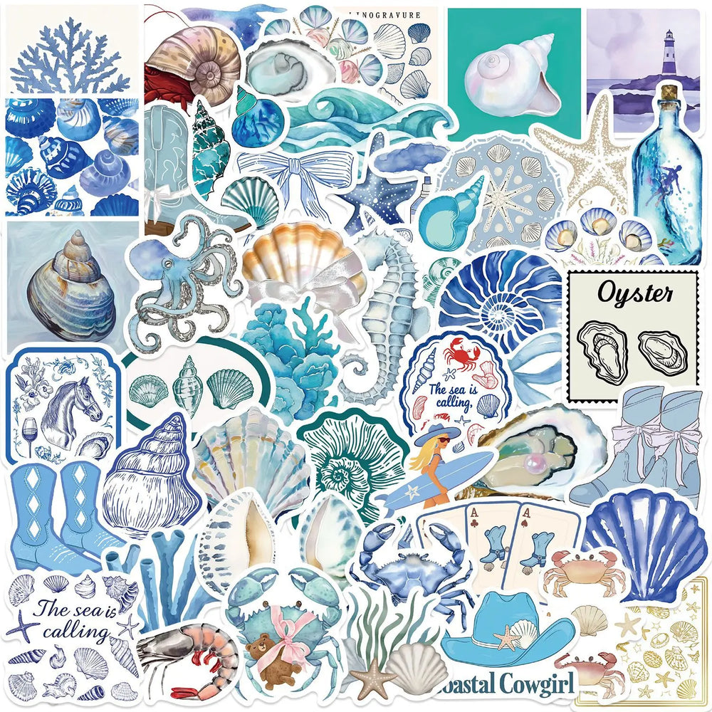 Cartoon Ocean Stickers for Phone Laptop Luggage Skateboard - 10/30/50PCS (Online Order Only)