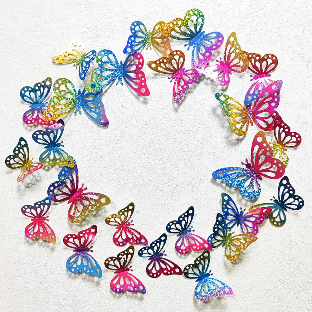 Rainbow Butterfly Wall Stickers for Wedding and Party Decor (Online Order Only)