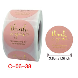 500 Pcs 1.5inch/3.8cm Round Laser English Thank You Gift Seal Sealing Stickers with Waterproof Wedding Holiday Label (ONLINE ORDER ONLY)