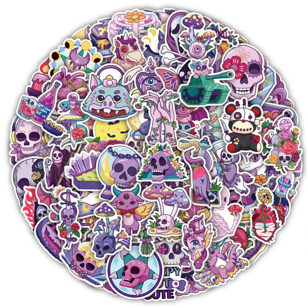 10/30/50/100PCS Cute Gothic Artistic Horror Halloween Stickers Cartoon Decal Laptop Phone Luggage Funny Cool Sticker for Kid Toy (ONLINE ORDER ONLY)