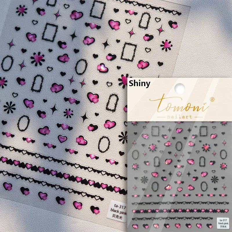Shiny Colorful Color Block Fragment Square Fragment Grid Rhombus 3D Self Adhesive Nail Art Stickers Rhinestone Manicure Decals (Online Order Only)