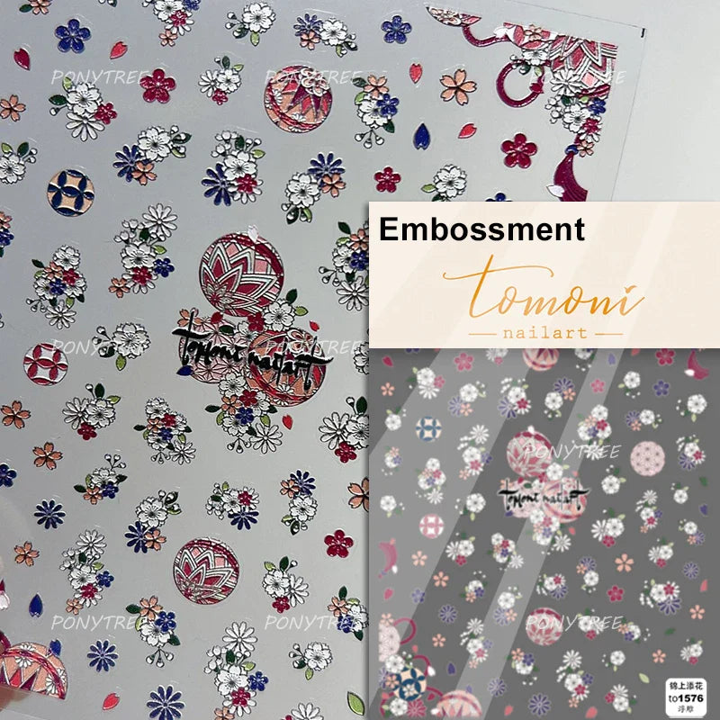 Yunjin Brocade Shawl Tassel Pendant Traditional Chinese Costumes and Ornaments Self Adhesive Nail Art Stickers Manicure Decals (ONLINE ORDER ONLY)