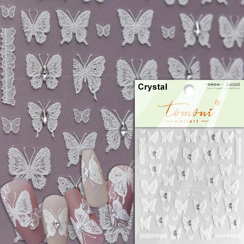 Dreamy Chic Butterfly Flower Bowknot Square Rhinestone Crystal 5D Self Adhesive Nail Art Stickers Fantasy Shiny Manicure Decals (ONLINE ORDER ONLY)
