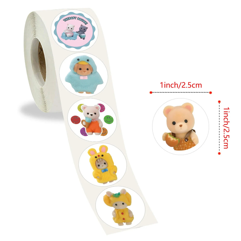 100-500pcs Cute Cartoon Animal Reward Stickers Funny Stationery Decals for Kids Toy DIY Phone Bottle Notebook Sealing Sticker (ONLINE ORDER ONLY)