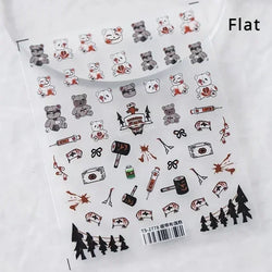 Cat Eye Halloween Terror Spider Cross Rose Love Heart Flower Snake Web Candy Bunny Thrilling Nail Art Stickers Manicure Decals (Online Order Only)