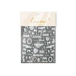 Gird Lace Bowknot Love Heart Flower Fabric Printing Frame Bow Tie Rococo Pattern Daisy Tender Nail Art Stickers Manicure Decals (ONLINE ORDER ONLY)