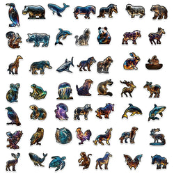 10/30/50PCS Cool Neon Style Animal Sticker PVC Waterproof Graffiti Sticker DIY Fridge Stationery Phone Notebook Car Decals Toys (ONLINE ORDER ONLY)