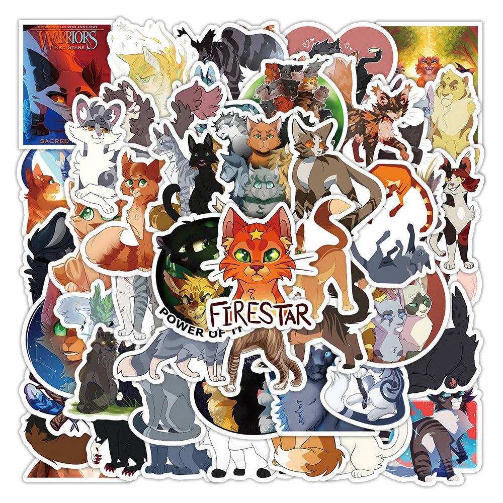 Cat Warrior Cartoon Stickers Pack - Laptop, Luggage, Snowboard Decals (Online Order Only)