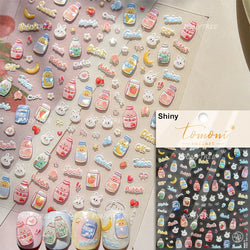 Sweet Cookies Biscuit Snack Delicious Doughnut Savoury Food Bicky Croissant Cheese Pudding Baguette Chic Nail Art Stickers Decal (ONLINE ORDER ONLY)