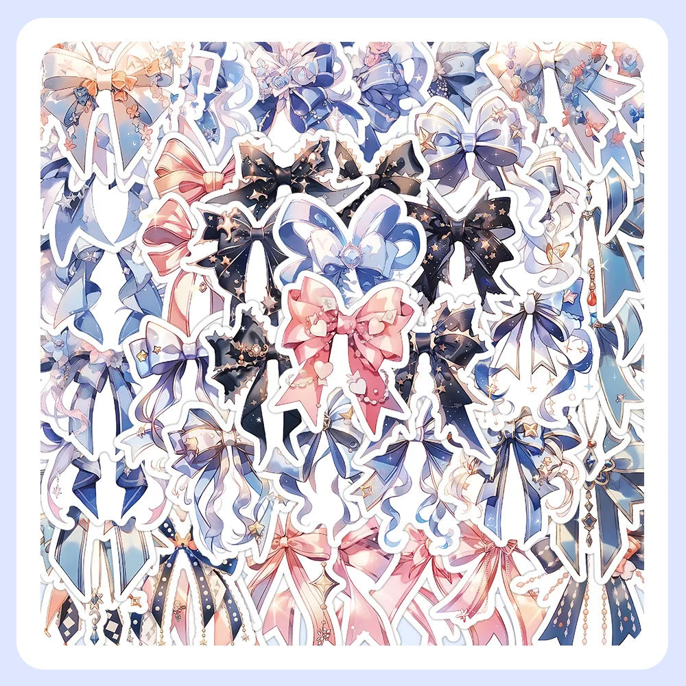 Cute Lolita Bow Anime Stickers for Phone Laptop Luggage Skateboard - 10/30/60PCS (Online Order Only)