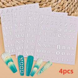 8pcs Gothic Alphabet Design Nail Art Stickers Retro English Letter Nail Art Stickers 3D Self-Adhesive Designs Nail Art Supplies* (Online Order Only)