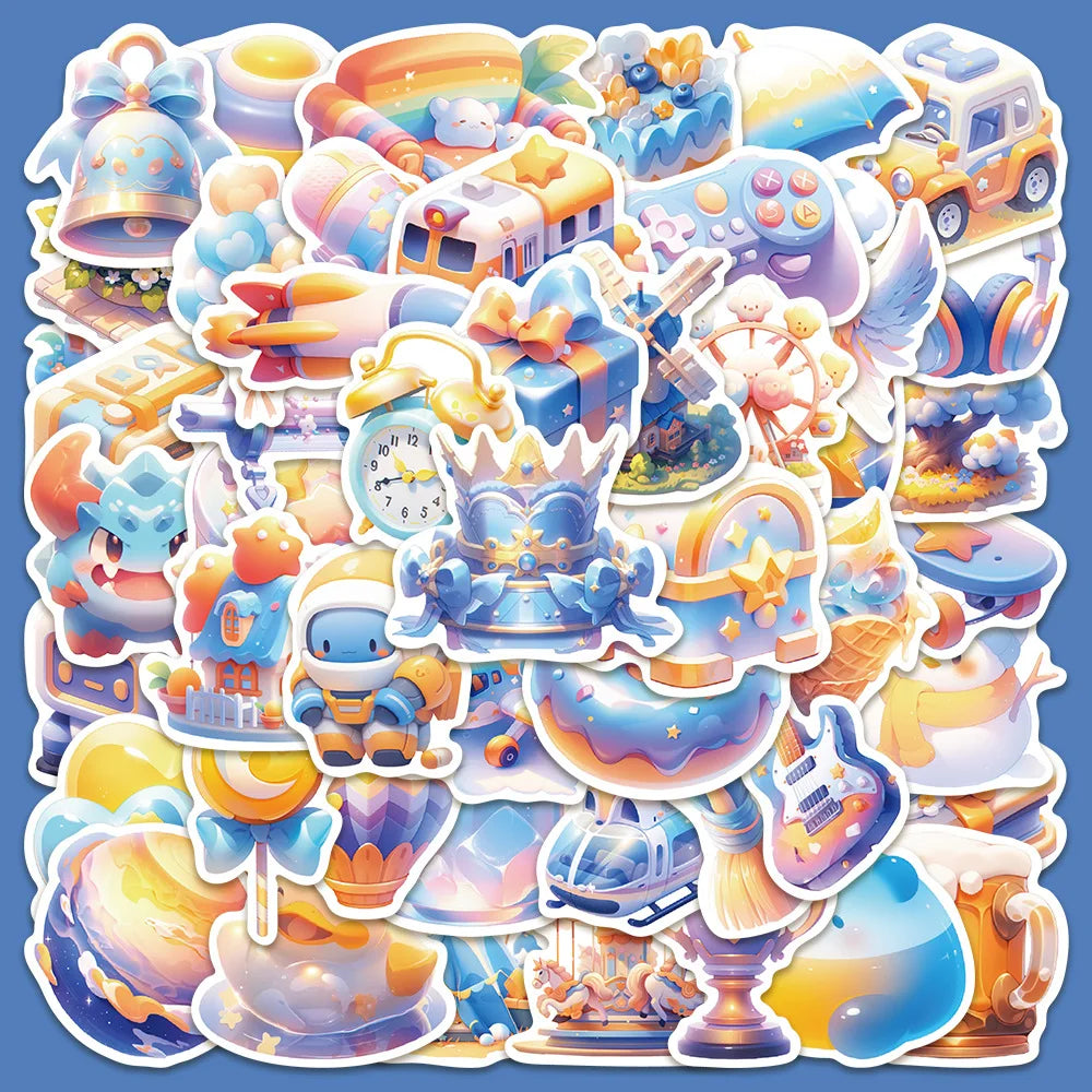 50pcs 3D Cartoon Graffiti Stickers for Helmet, Wall, Desktop Decoration (ONLINE ORDER ONLY)