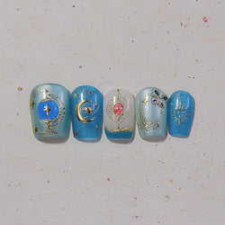 Metal Snake Flower Pattern Stars Eye Pot Moon Butterfly Story Retro Meteor Candle Hourglass Nail Art Sticker Manicure Tool Decal (ONLINE ORDER ONLY)