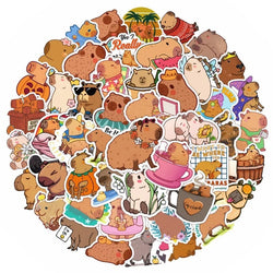10/30/50PCS Cute Capybara PVC Sticker Aesthetic Children's Decoration Scrapbooking Sketchbook Korean Stationery School Supplies (ONLINE ORDER ONLY)