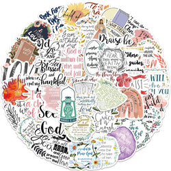 10/30/52PCS Jesus Bible Sticker Aesthetic Sketchbook PVC Laptop Diary Decoration Scrapbooking School Stationery Supply for Kids (Online Order Only)