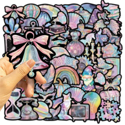 10/50PCS Kawaii Dreamy Purple PVC Sticker Aesthetic Decoration Scrapbooking Stationery DIY Hand Accounting Supplies for Kids (ONLINE ORDER ONLY)