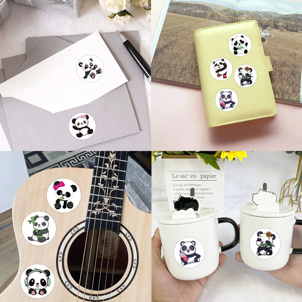 100-500pcs Cute Panda Cartoon Stickers Reward Sticker for Kids Gift Decoration Envelope Sealing Labels Stationery Stickers 1inch (ONLINE ORDER ONLY)
